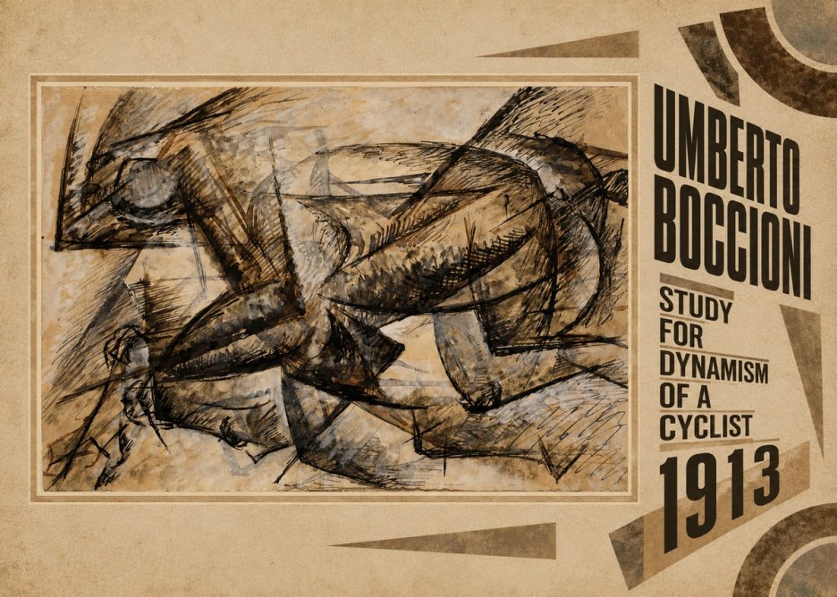 Umberto Boccioni Study for Dynamism of a Cyclist No6 - Póster