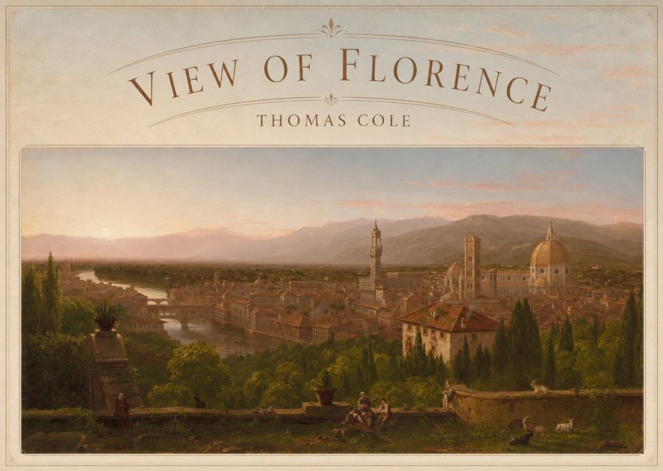 Thomas Cole View of Florence No5 - Póster
