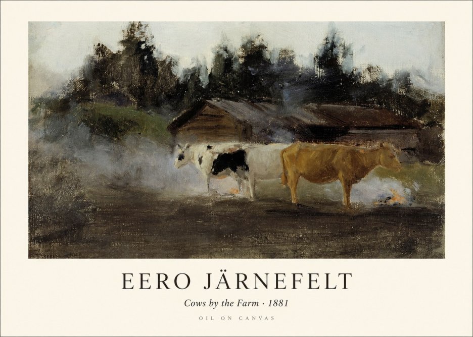 Eero Järnefelt Cows by the Farm · 1881 No1 - Póster
