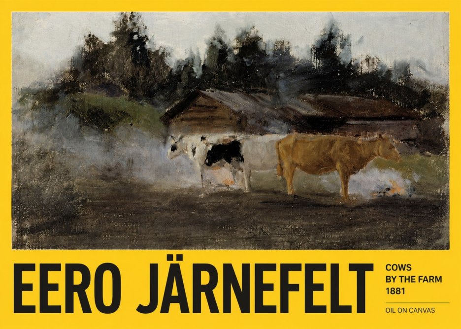 Eero Järnefelt Cows by the Farm · 1881 No4 - Póster