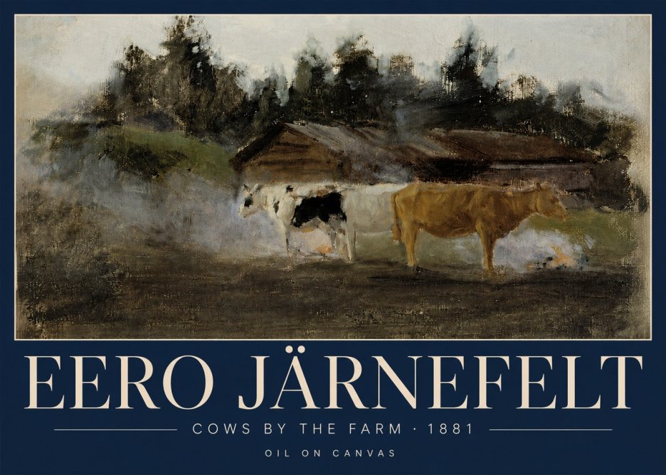 Eero Järnefelt Cows by the Farm · 1881 No5 - Póster