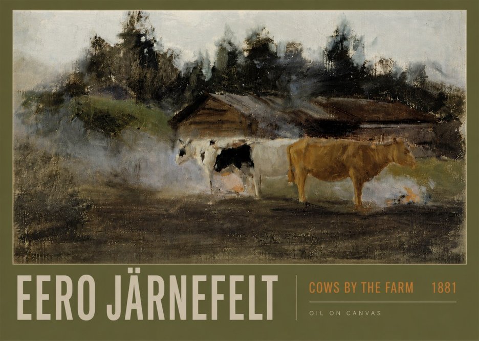 Eero Järnefelt Cows by the Farm · 1881 No6 - Póster