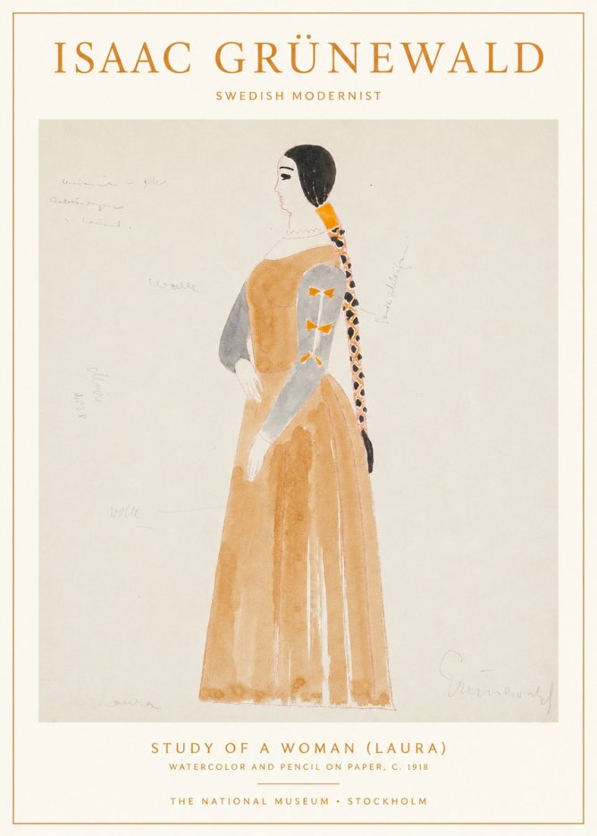 Isaac Grünewald Study of a Woman (Laura) No1 - Póster