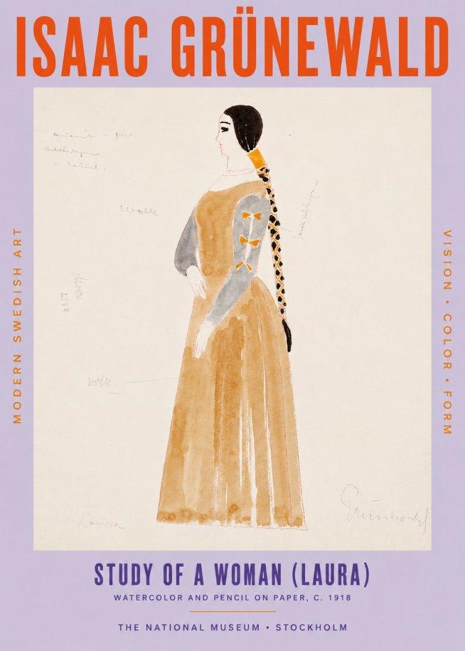 Isaac Grünewald Study of a Woman (Laura) No5 - Póster