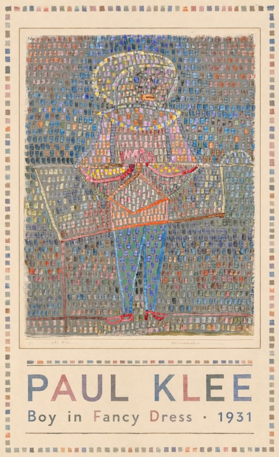 Paul Klee Boy in Fancy Dress No1 - Póster