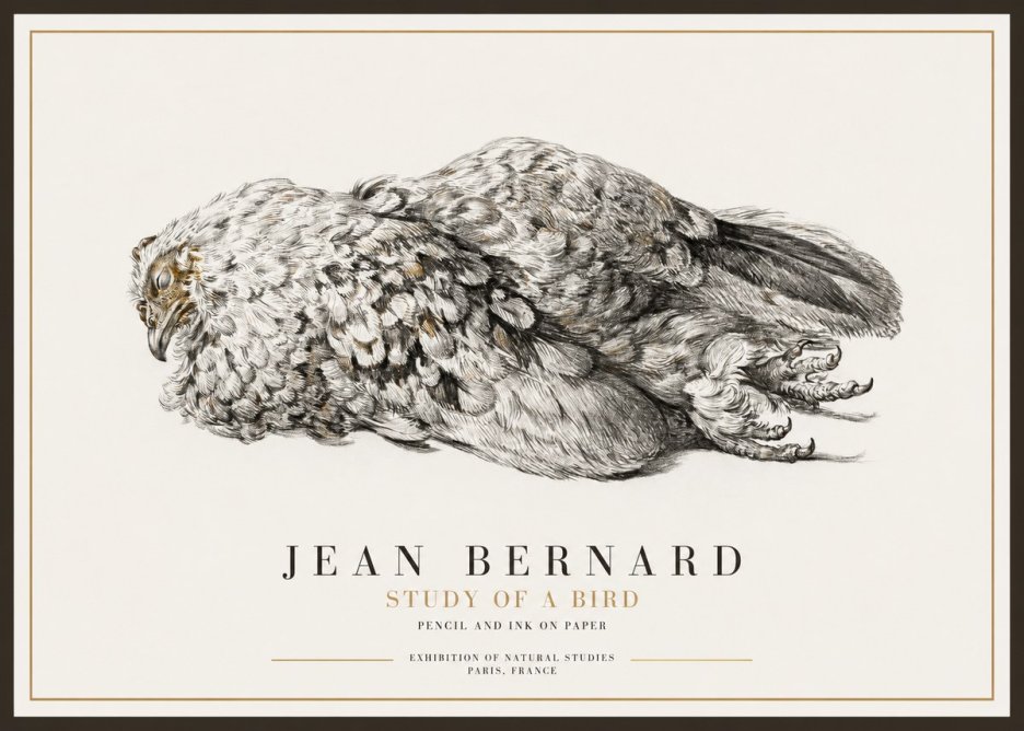 Jean Bernard Study of a Bird I No1 - Póster