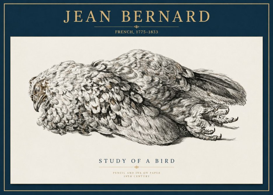 Jean Bernard Study of a Bird I No5 - Póster