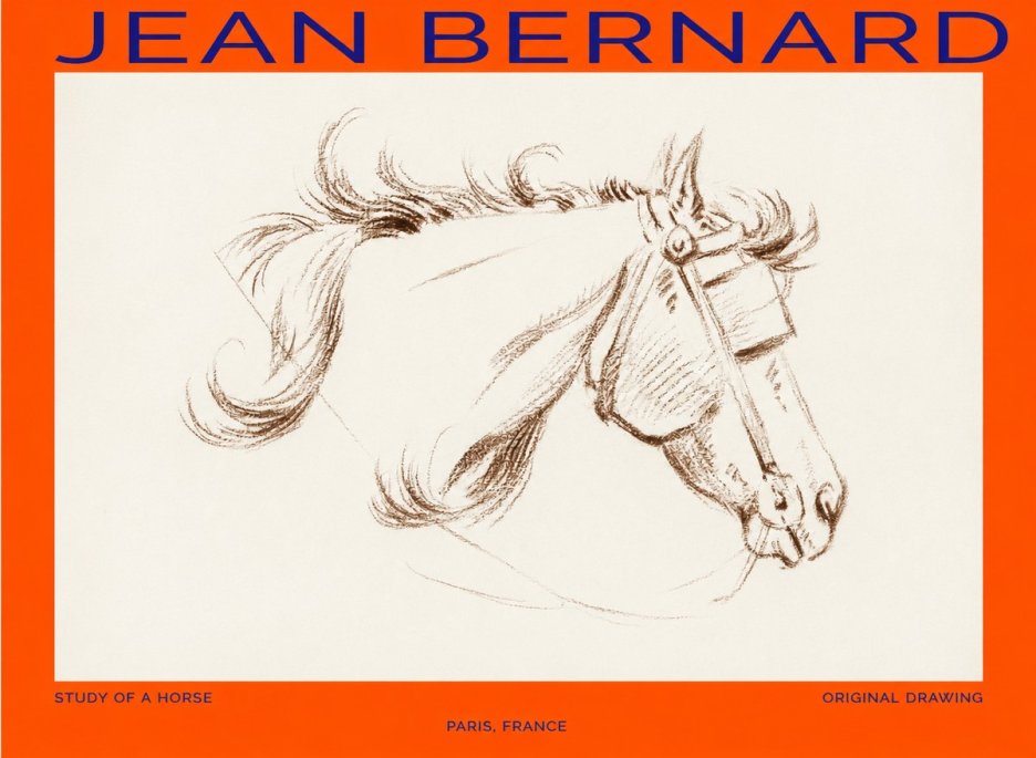 Jean Bernard Study of a Horse I No1 - Póster
