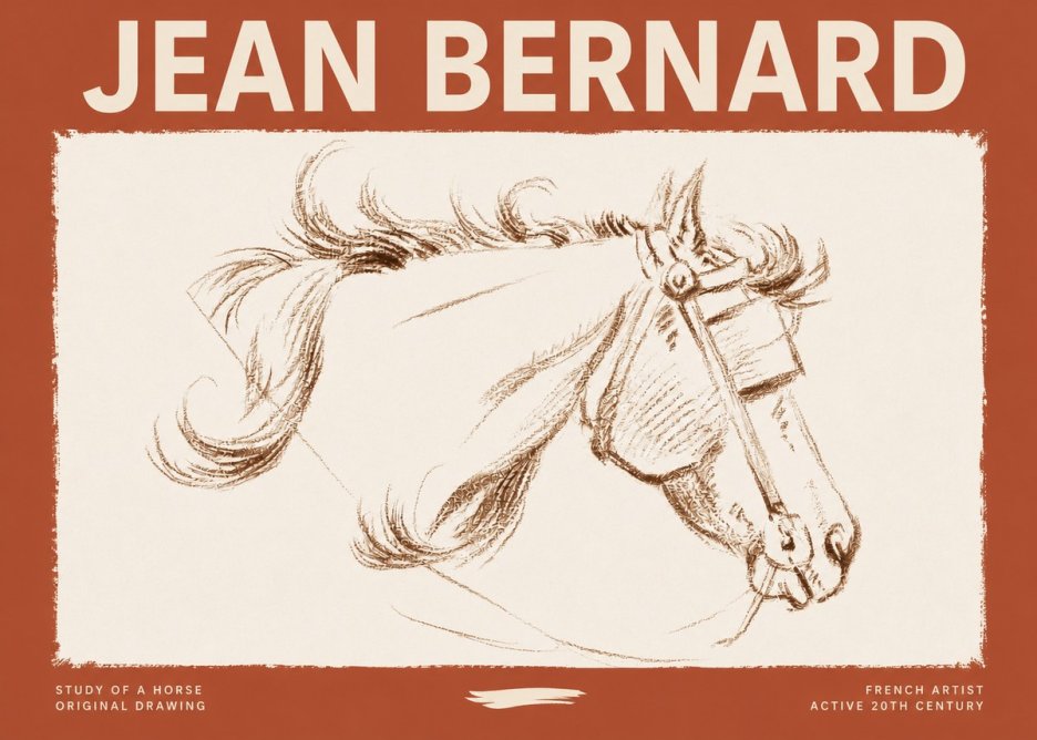 Jean Bernard Study of a Horse I No3 - Póster