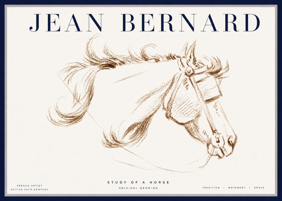 Jean Bernard Study of a Horse I No4 - Póster