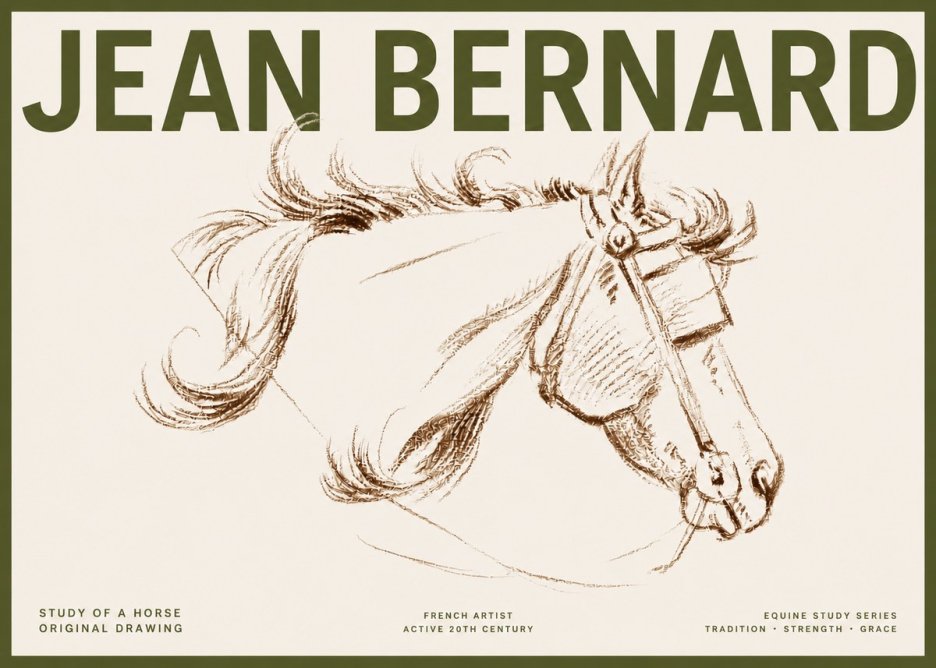 Jean Bernard Study of a Horse I No5 - Póster