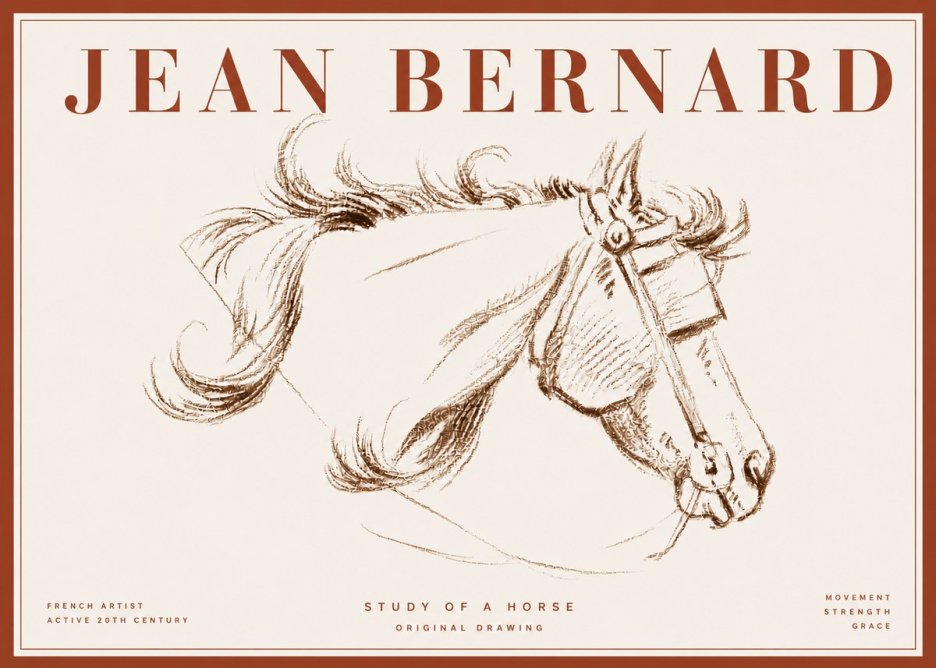 Jean Bernard Study of a Horse I No6 - Póster