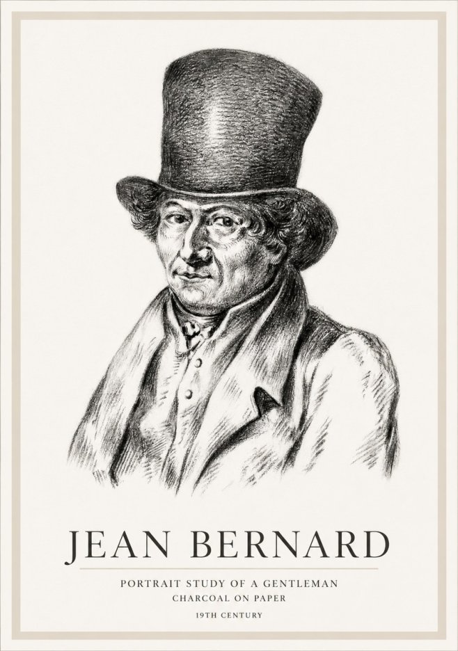 Jean Bernard Portrait Study of a Gentleman No1 - Póster