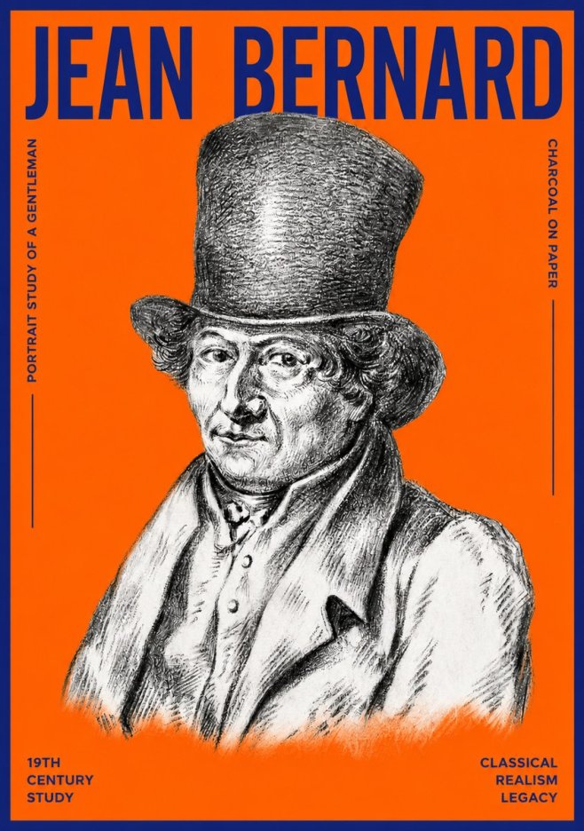 Jean Bernard Portrait Study of a Gentleman No2 - Póster