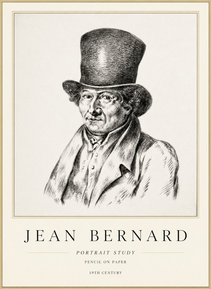 Jean Bernard Portrait Study of a Gentleman No3 - Póster