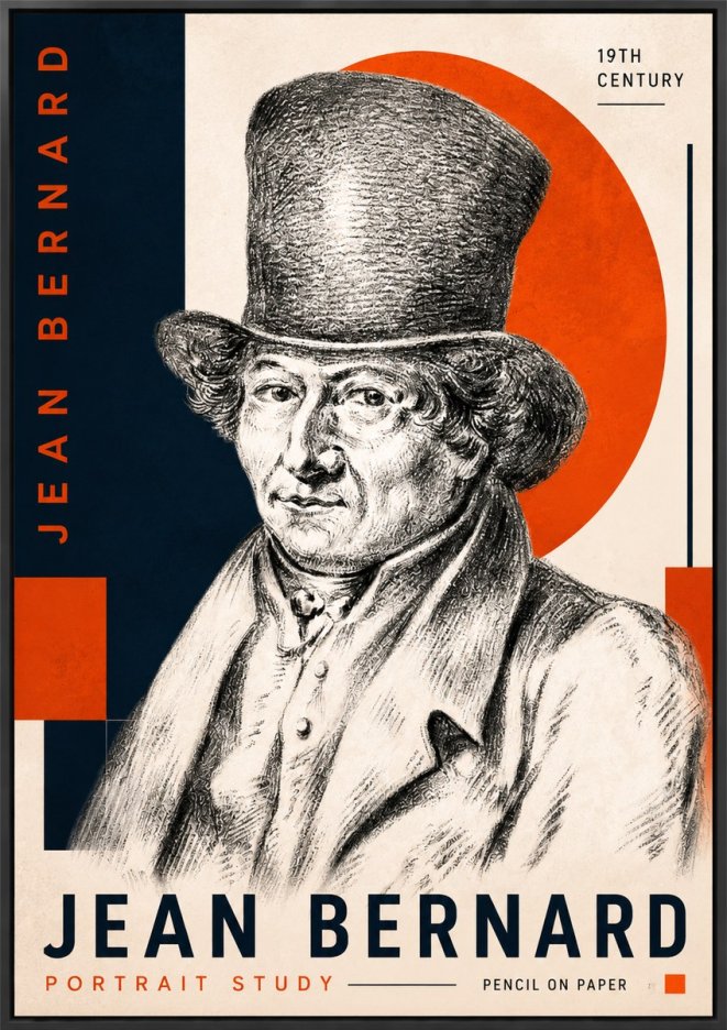 Jean Bernard Portrait Study of a Gentleman No4 - Póster