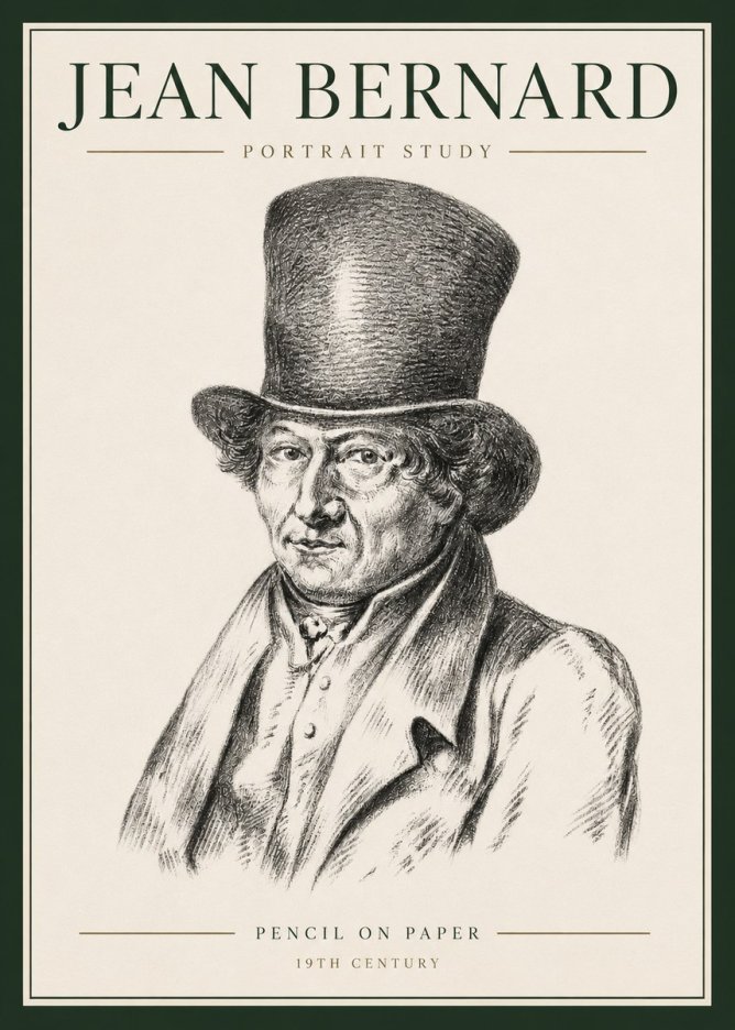 Jean Bernard Portrait Study of a Gentleman No6 - Póster