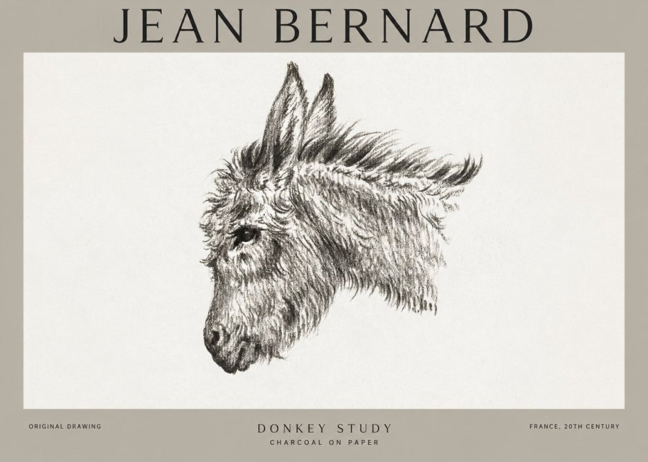 Jean Bernard Donkey Study I No1 - Póster