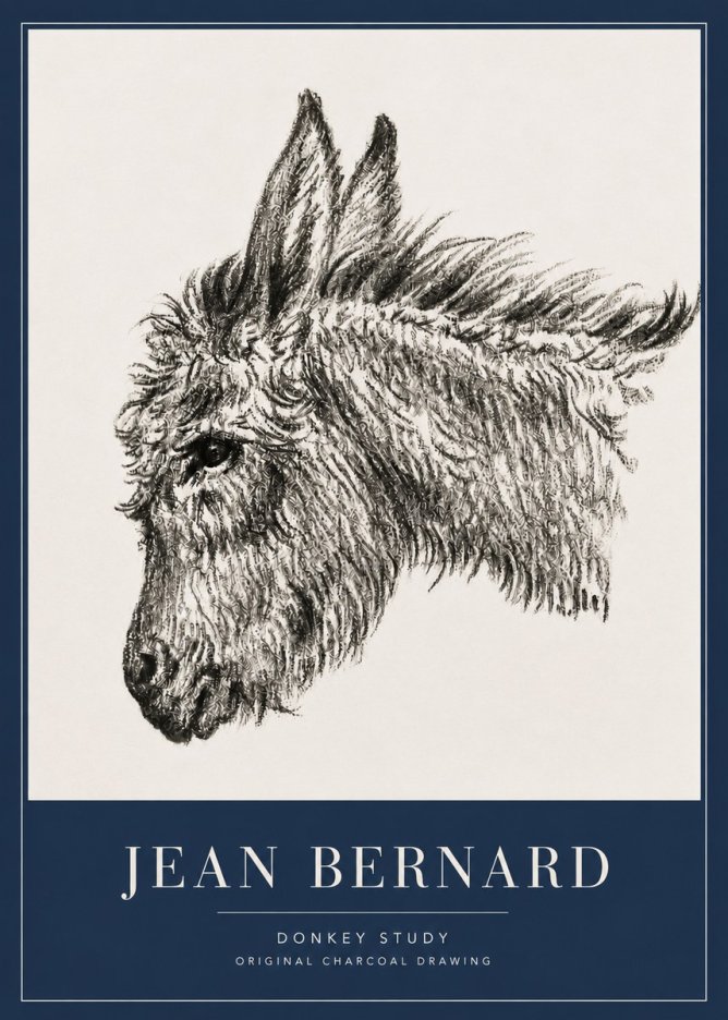 Jean Bernard Donkey Study I No5 - Póster