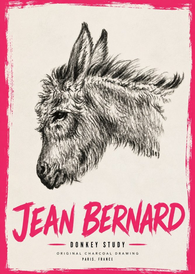 Jean Bernard Donkey Study I No6 - Póster
