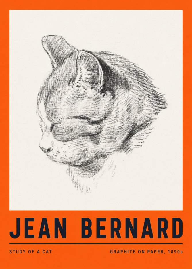 Jean Bernard Cat Study I No4 - Póster