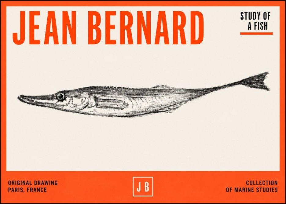 Jean Bernard Study of a Fish I No2 - Póster