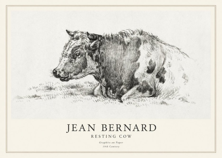Jean Bernard Resting Cow I No1 - Póster
