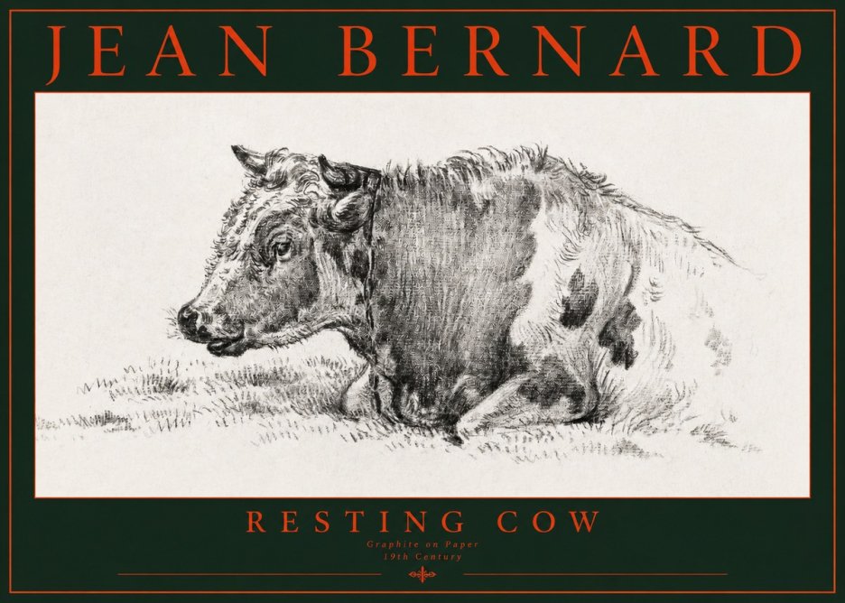 Jean Bernard Resting Cow I No2 - Póster
