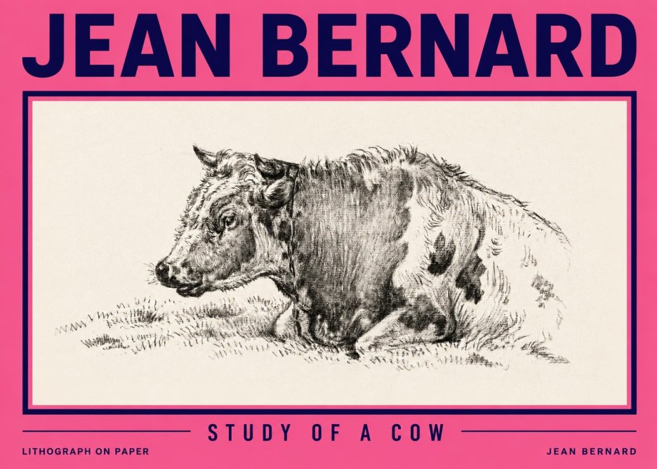 Jean Bernard Resting Cow I No6 - Póster