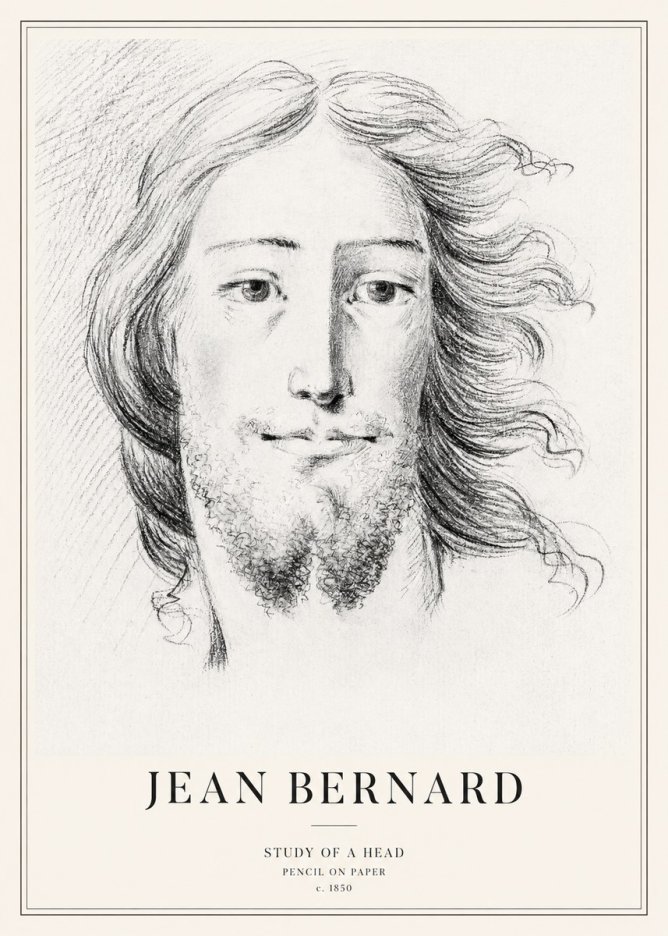 Jean Bernard Study of a Head No3 - Póster