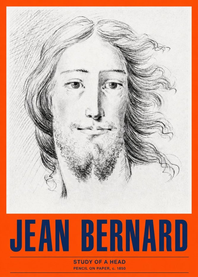 Jean Bernard Study of a Head No4 - Póster