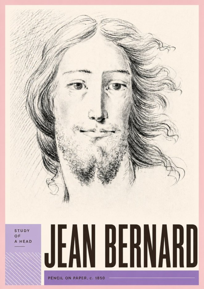 Jean Bernard Study of a Head No5 - Póster