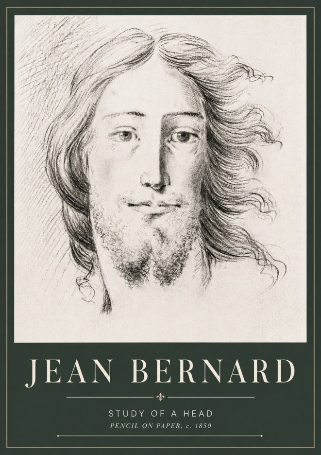 Jean Bernard Study of a Head No6 - Póster