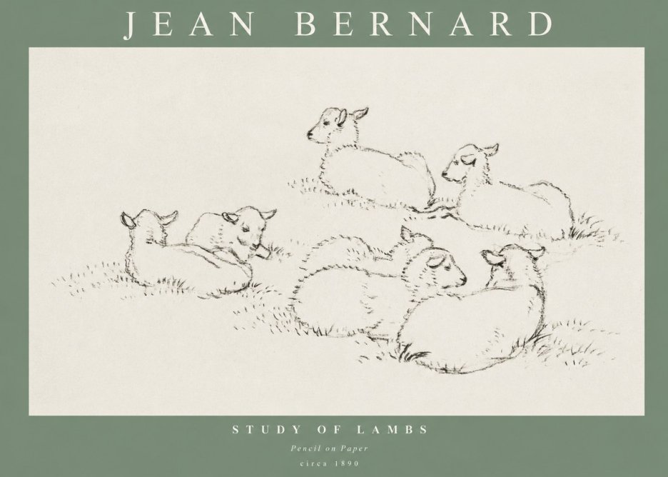Jean Bernard Study of Lambs No1 - Póster