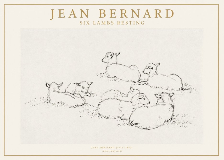 Jean Bernard Study of Lambs No2 - Póster