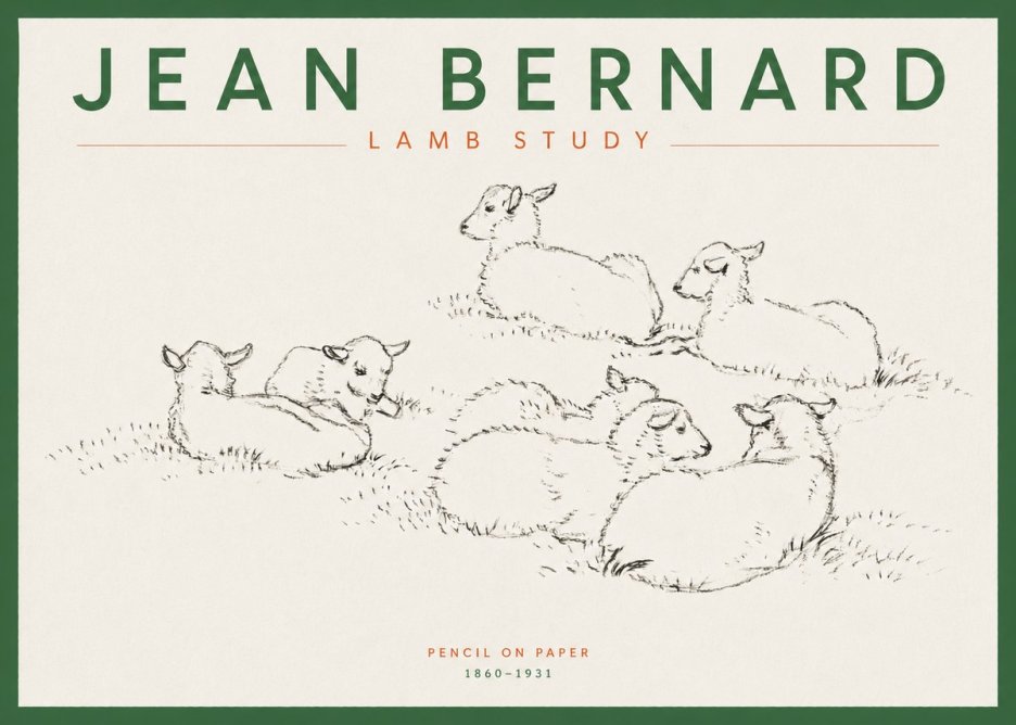 Jean Bernard Study of Lambs No5 - Póster