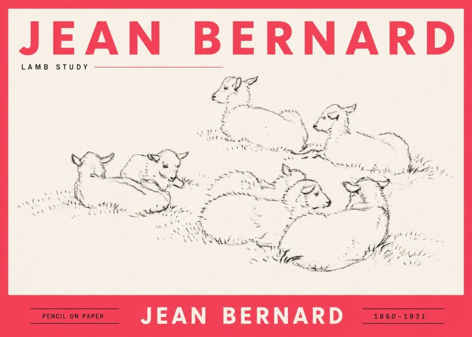 Jean Bernard Study of Lambs No6 - Póster