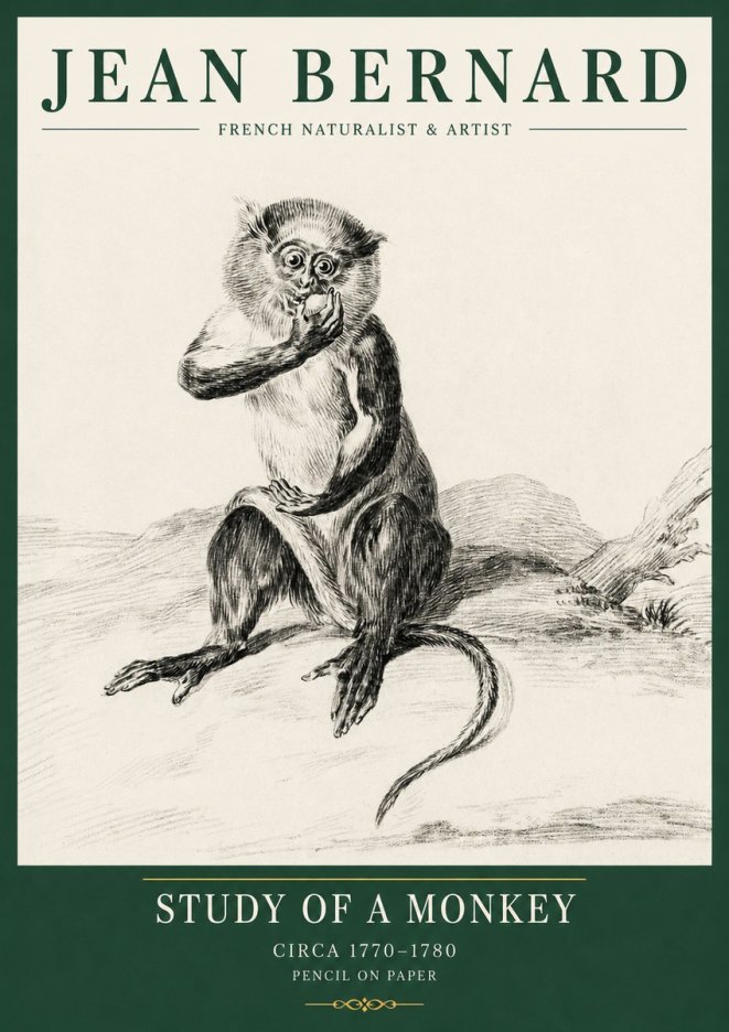 Jean Bernard Study of a Monkey No5 - Póster