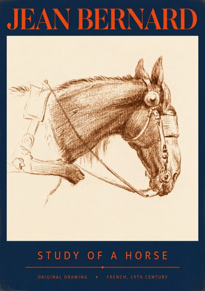Jean Bernard Equine Study No3 - Póster