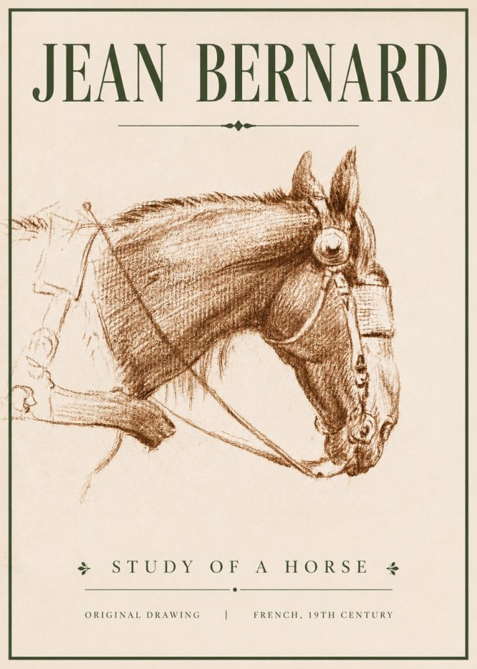 Jean Bernard Equine Study No5 - Póster