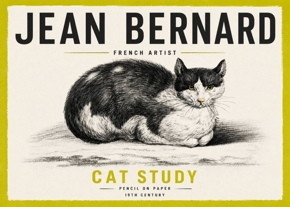 Jean Bernard Cat Study II No5 - Póster