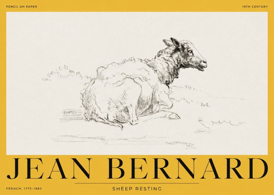 Jean Bernard Sheep Resting No2 - Póster