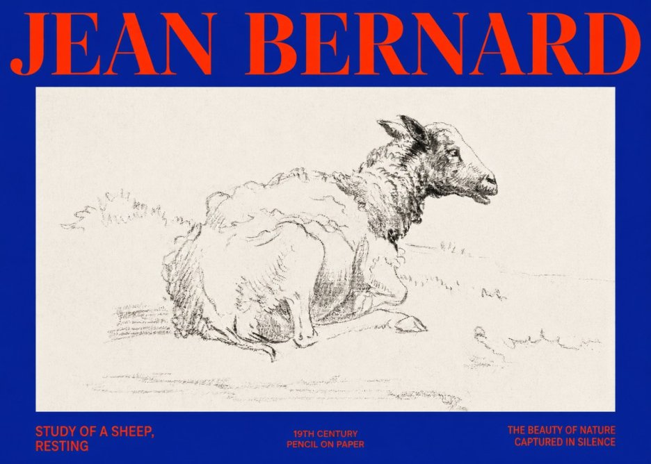 Jean Bernard Sheep Resting No6 - Póster