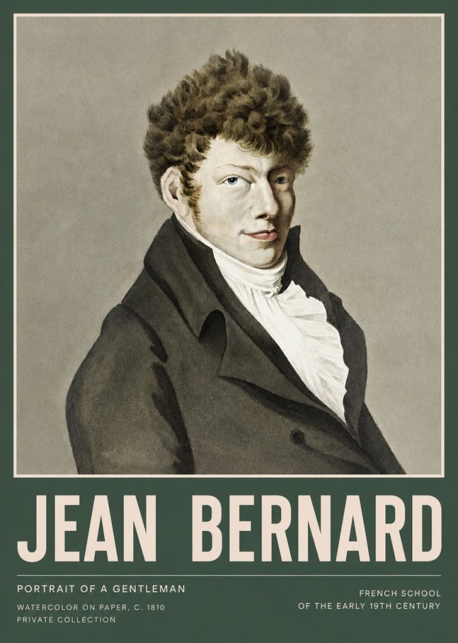 Jean Bernard Portrait of a Young Man No5 - Póster