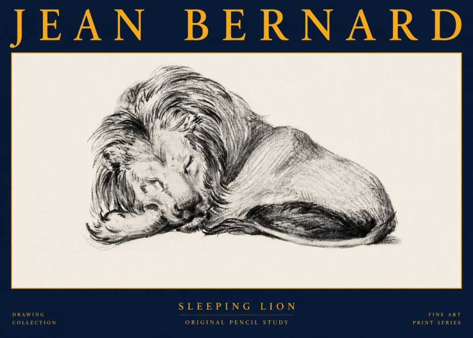 Jean Bernard Sleeping Lion No2 - Póster