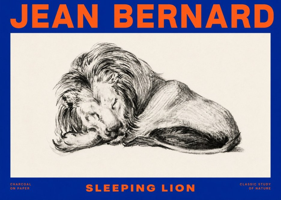 Jean Bernard Sleeping Lion No4 - Póster