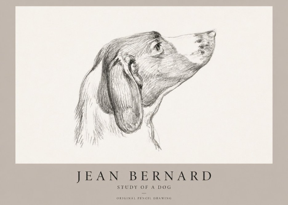 Jean Bernard Study of a Dog I No1 - Póster