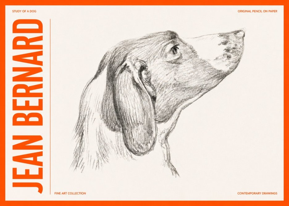 Jean Bernard Study of a Dog I No3 - Póster