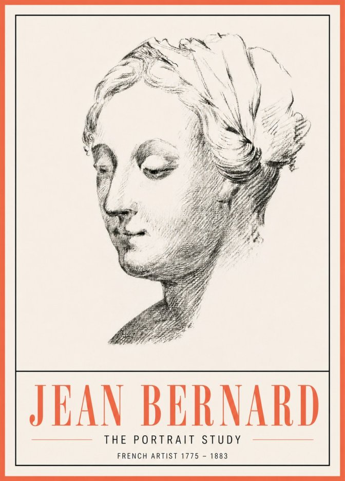 Jean Bernard Study of a Woman No5 - Póster