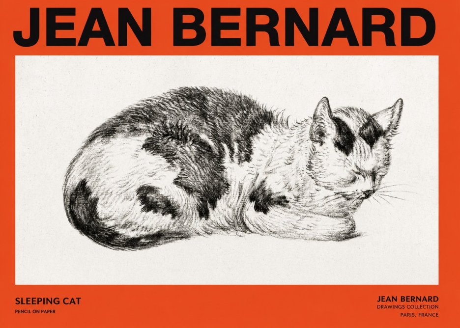 Jean Bernard Sleeping Cat I No2 - Póster
